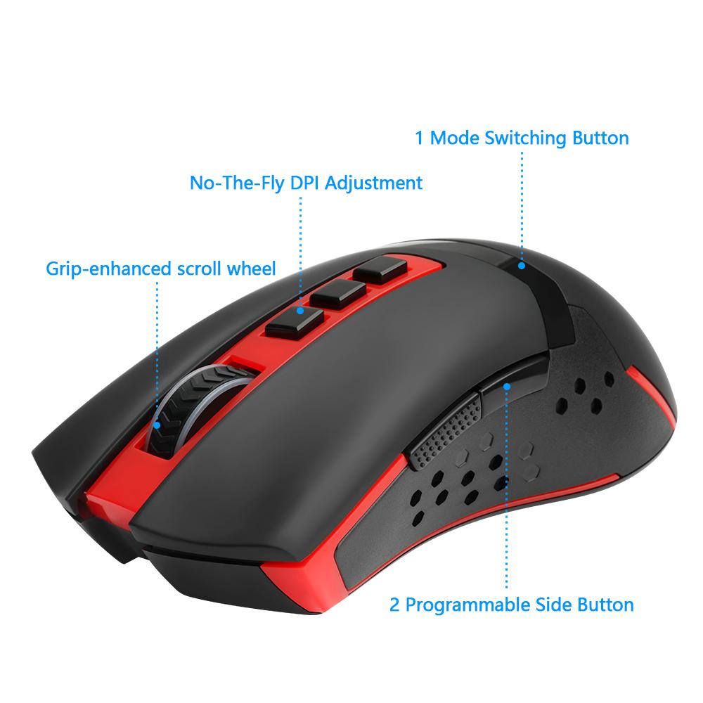 Redragon USB Wireless Gaming Mouse 4800 DPI 9 buttons ergonomic design for 2.4G desktop computer accessories gamer lol PC - Image 6