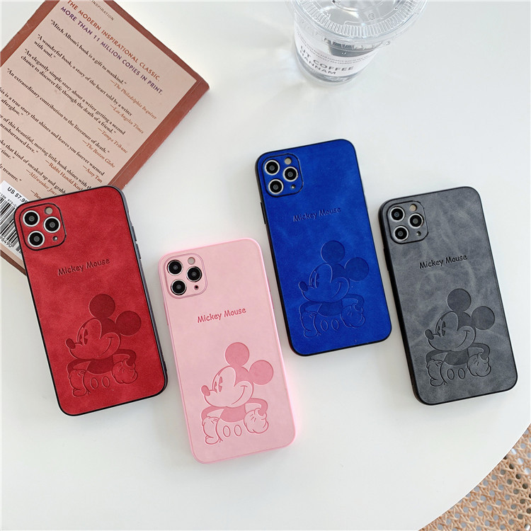 Cartoon sticker for iPhone12/11promax mobile phone shell pressed leather Mickey Apple soft case - Image 13