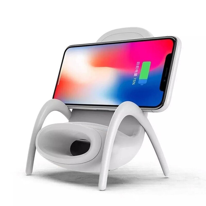 Portable Mini Chair Wireless Charger Supply For All Phones Multipurpose Phone Stand With Musical Speaker Function Charger - Image 7