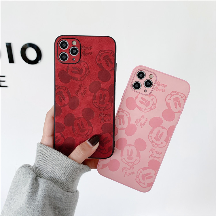Cartoon sticker for iPhone12/11promax mobile phone shell pressed leather Mickey Apple soft case - Image 9