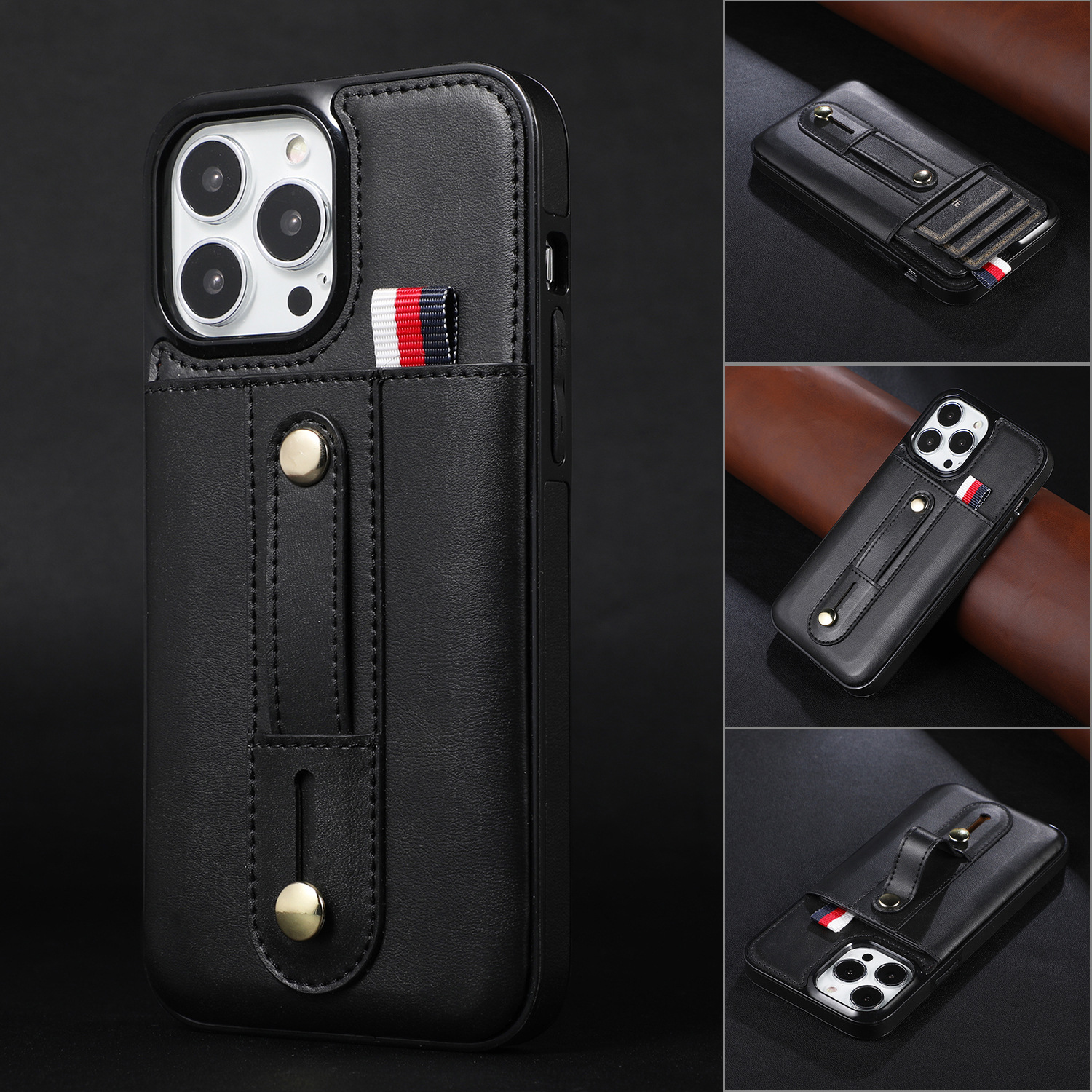 New Applicable iP13ProMax Card Mobile Phone Shell Apple 12 Bracket Mobile Phone Protective Cover 11 Anti-Fall Case - Image 3