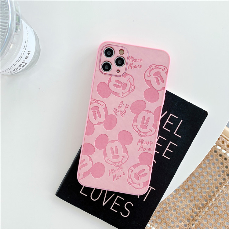 Cartoon sticker for iPhone12/11promax mobile phone shell pressed leather Mickey Apple soft case - Image 11