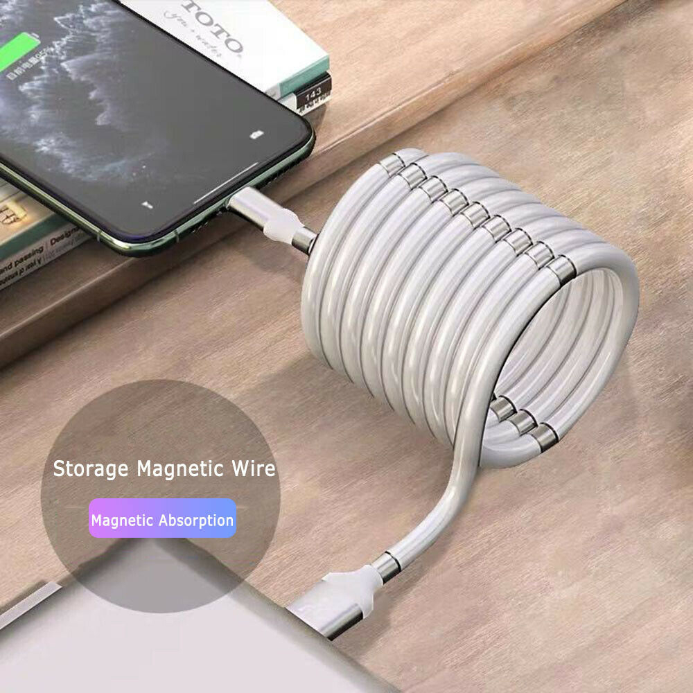 Magic Rope Magnetic Data Cable for Android IOS Type C Micro USB Magnetic Charging Cable Self Winding Data Cable Fast Charging - Image 8