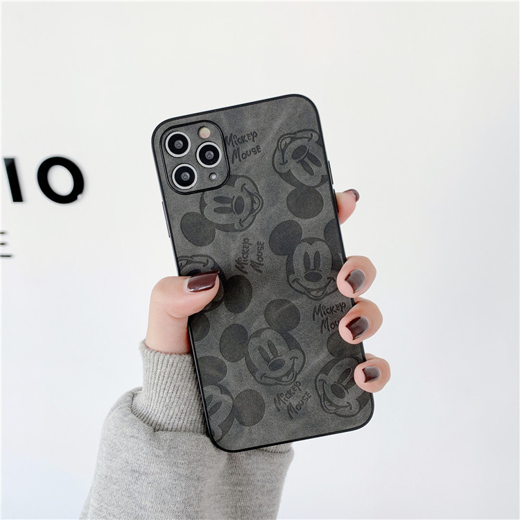 Cartoon sticker for iPhone12/11promax mobile phone shell pressed leather Mickey Apple soft case - Image 2