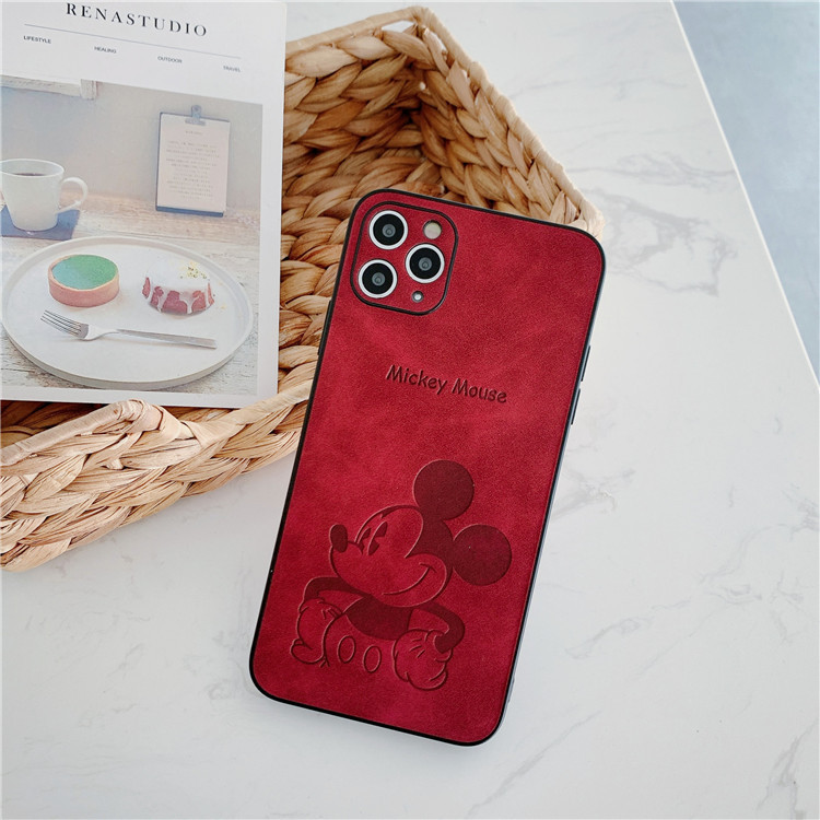 Cartoon sticker for iPhone12/11promax mobile phone shell pressed leather Mickey Apple soft case - Image 8