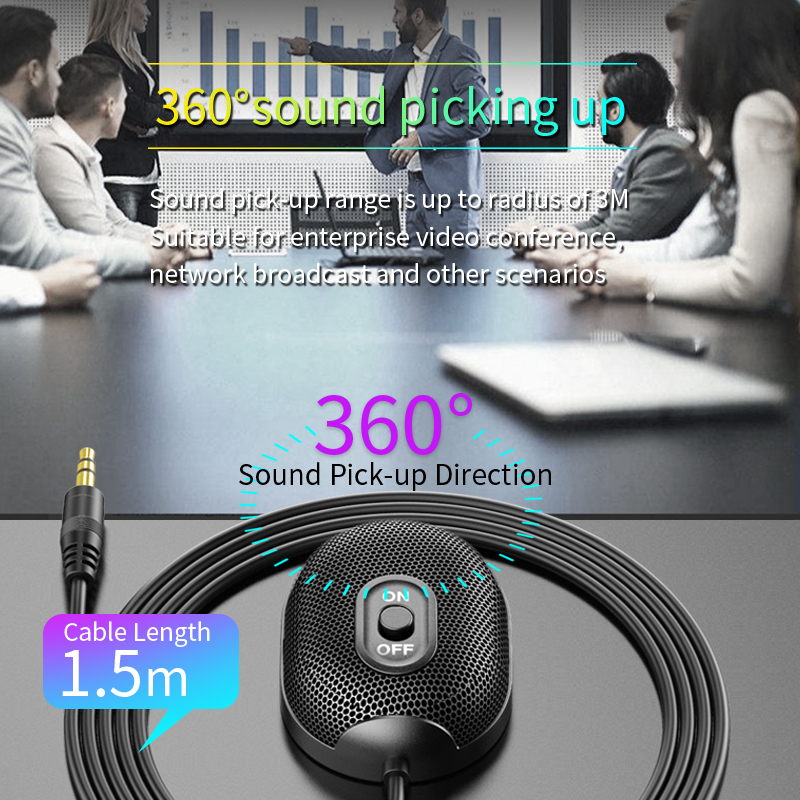 New 3.5mm Interface 360° Pickup Video Conference Omnidirectional Microphone Skype Language Chat Microphone - Image 3