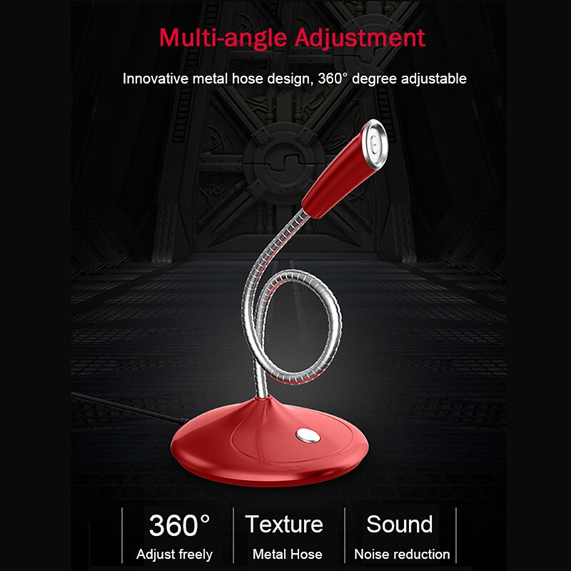 Popu Pine Computer microphone 360° adjust freely Studio Speech Microphone Gaming Chatting USB Microphone Desktop PC Laptop - Image 3