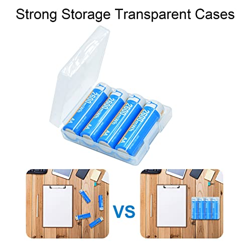 HENREEPOW 1.5V AA Lithium Rechargeable Batteries, High Capacity 2600mWh(1700mAh) Double A Lithium ion Rechargeable Battery, 1200 Cycles with 4 in 1 USB Charging Cable (4 Pack with Storage Box) - Image 3