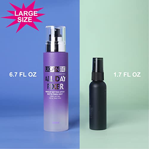 UCANBE Makeup Setting Spray - Matte Finishing Spray Long Lasting Face Mist, Oil Control Lightweight Hydrate Make Up Spray, 6.7 Fl Oz Large Size - Image 3