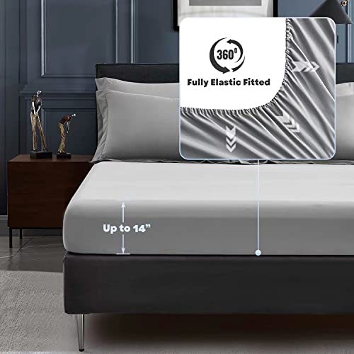 Maple&Stone Gray Comforter Sets for Queen Bed - Grey Bedding Sets Queen, Bed Set 7 Pieces with Sheet, All Season Grey Bed in a Bag 88x88 inches - Image 3