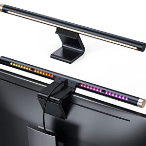 seenda RGB Monitor Light Bar, Computer Screen Lamp with LED Rainbow Backlight for PC Desktop, Eye-Caring / Space Saving / Light Adjustable / Auto-dimming / Memory Function / USB Powered Desk Lamp