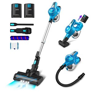INSE Cordless Vacuum Cleaner, 25Kpa 300W Powerful Suction Stick Vacuum, 2 Batteries Up to 90min Runtime, Rechargeable Vac Cordless, 10-in-1 Lightweight Vacuum for Carpet Hard Floor Pet Hair,S6P Pro