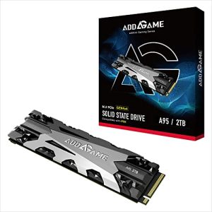 Addlink Addgame PS5 Compatible A95 2TB 7400 MB/s Read Speed Internal Solid State Drive - M.2 2280 PCIe NVMe Gen4X4 3D TLC NAND SSD with Heatsink (ad2TBA95M2P)