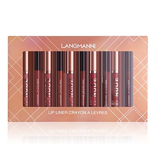 LANGMANNI 6 Matte Lipstick with 6 Lipliners Durable Lip Gloss Long-Lasting Non-Stick Cup Not Fade Waterproof High Pigmented Velvet Lipgloss Kit Beauty Cosmetics Makeup Gift for Girls(12PCS) - Image 3