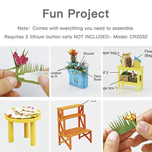 Rolife DIY Miniatures Dollhouse Kit, Miniature Greenhouse DIY Craft Kits for Adult to Build Tiny House Model, Halloween/Christmas Decorations Gifts for Family and Friends (Cathy's Greenhouse) - Image 6