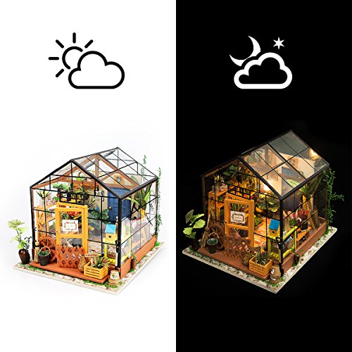 Rolife DIY Miniatures Dollhouse Kit, Miniature Greenhouse DIY Craft Kits for Adult to Build Tiny House Model, Halloween/Christmas Decorations Gifts for Family and Friends (Cathy's Greenhouse) - Image 3