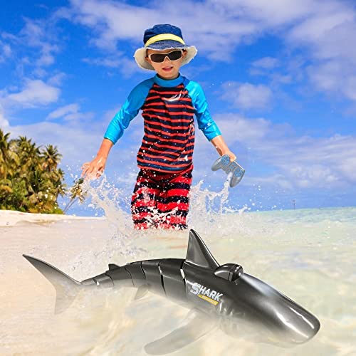 2.4G Remote Control Shark Toy 1:18 Scale High Simulation Shark Shark for Swimming Pool Bathroom Great Gift RC Boat Toys for 6+ Year Old Boys and Girls (with 2 Batteries) - Image 2