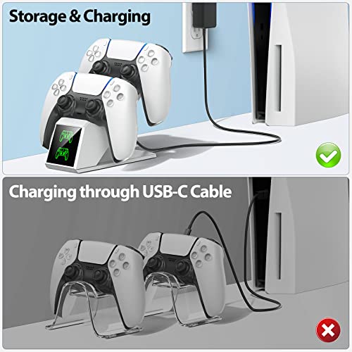 PS5 Controller Charger Charging Station, Dual PS5 Remote Charger Dock with Fast Charging AC Adapter 5V/3A for Playstation 5, OIVO Controller Charging Stand Replacement for DualSense Charging Station - Image 2
