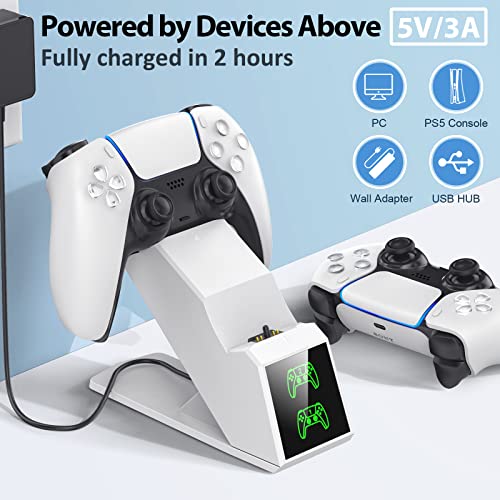 PS5 Controller Charger Charging Station, Dual PS5 Remote Charger Dock with Fast Charging AC Adapter 5V/3A for Playstation 5, OIVO Controller Charging Stand Replacement for DualSense Charging Station - Image 6