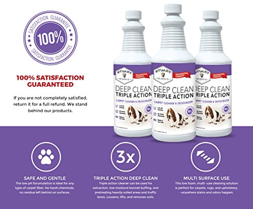 Stuart Pet Supply Co. Professional Strength Deep Clean (Gal.) 3X Carpet Cleaner Solution & Deodorizer, Concentrated Encapsulating Carpet Shampoo, Pet Odor & Dirty Carpet Cleaning Solution - Image 6
