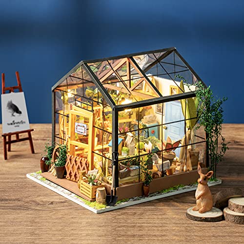 Rolife DIY Miniatures Dollhouse Kit, Miniature Greenhouse DIY Craft Kits for Adult to Build Tiny House Model, Halloween/Christmas Decorations Gifts for Family and Friends (Cathy's Greenhouse) - Image 8