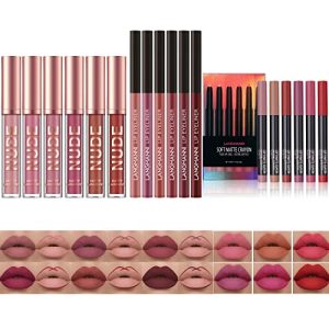 LANGMANNI 6 Matte Lipstick with 6 Lipliners+6PCS Matte Lipstick Pencil